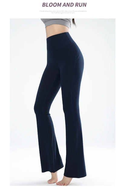 Women's leggings slim yoga pants women's high waisted wide leg pants sports