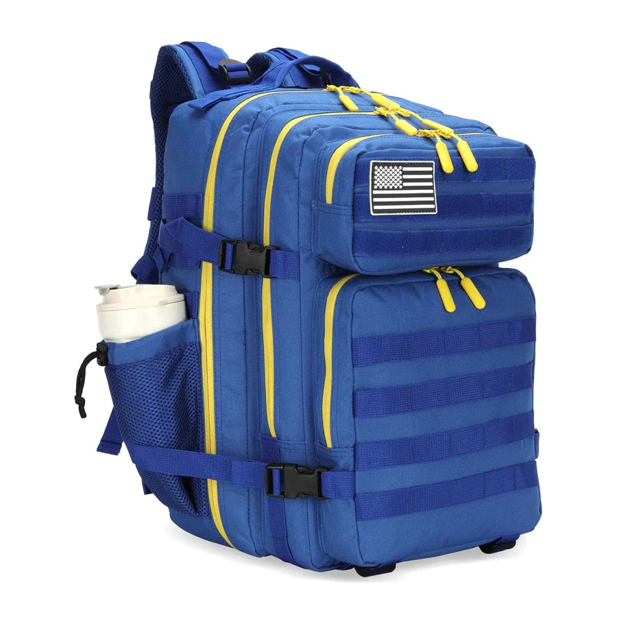 LHI 45L Tactical Backpack for Men and Women Large Athlete Gym Bag Outdoor Sports Hiking Survival Rucksack with Bottle Holder