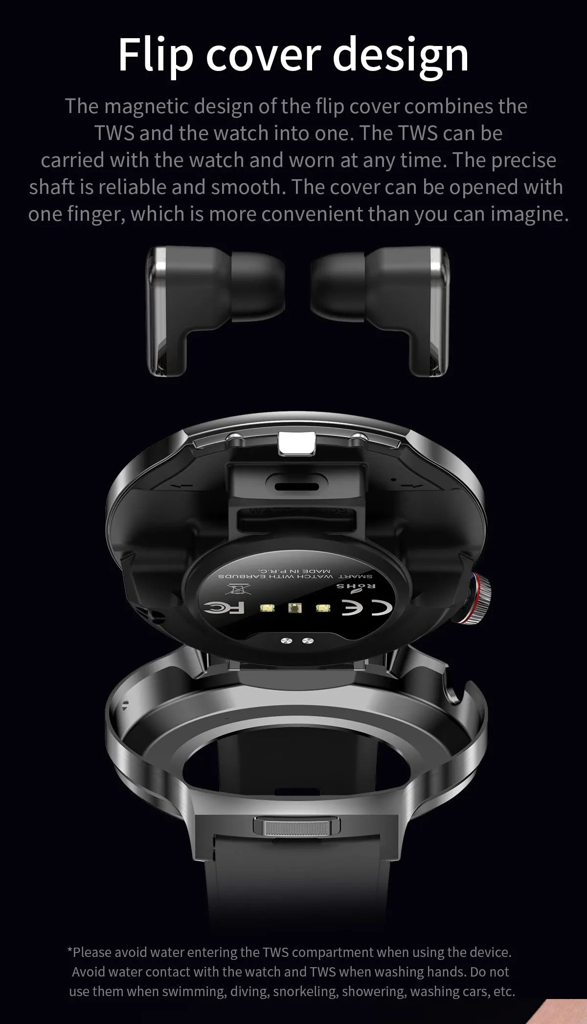 LIGE 2025 New TWS 2-In-1 Headset Smart Watch 1.85" Bluetooth Call Men Earphone Smartwatch Heart Rate Health Monitor Music Watch