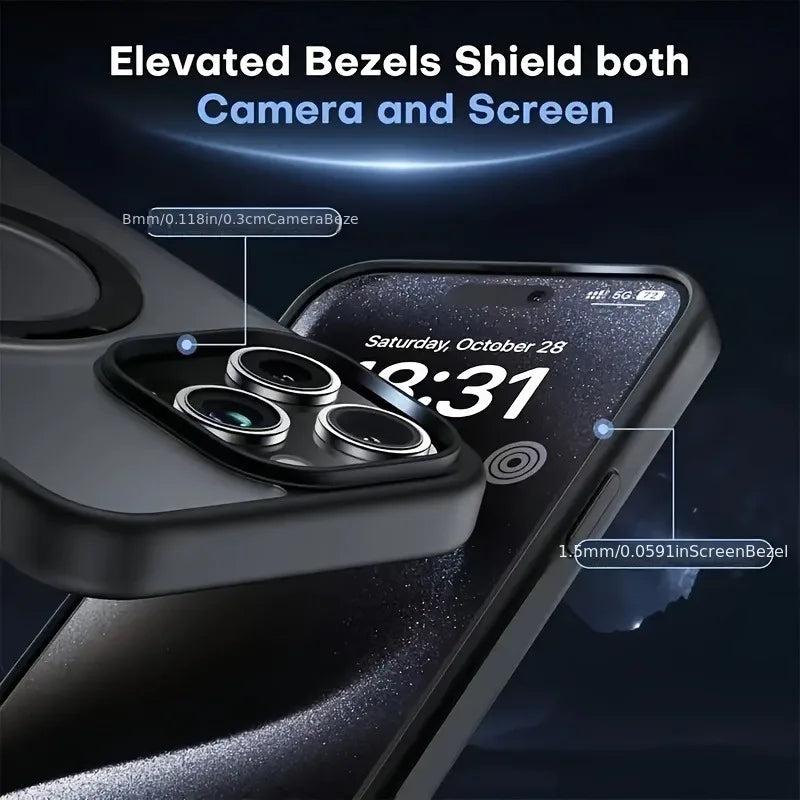 Luxury Magnetic Holder Armor Shockproof Wireless Charging Phone Case for iPhone 17 16 15 14 13 12 11 Pro Max 17 Air Cases Cover