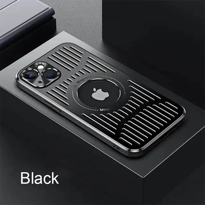 Better Heat Dissipation Aluminum Metal Phone Case For iPhone 17 16 15 14 13 12 Pro Max Back Cover