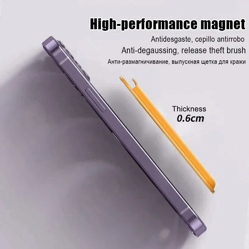 For Magsafe Wallet Card Holder Case For Apple iPhone 17 16 15 14 13 12 Pro Max Magnetic Leather Bag Adsorption Cover Accessory