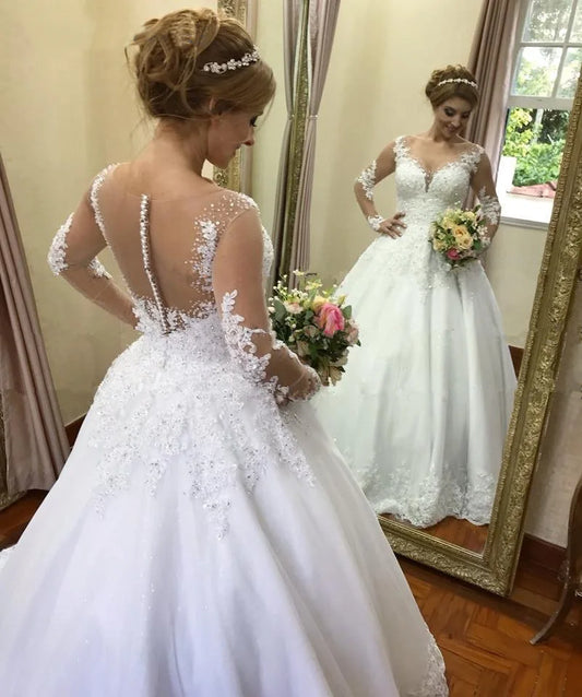 White Bridesmaid Dresses: Wedding Dress Robe Mariage Bohemian Long Sleeve