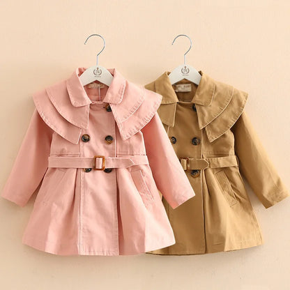 Girls Long Jacket Solid Color Girl Coats Kids Casual Style Childrens' Jacket Kids Clothing