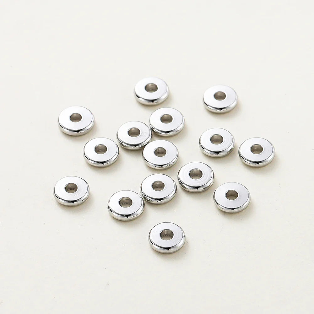 14K/18K Gold Plated 10-30Pcs 3/4/5/6/8mm Spacer Beads for DIY Necklace Bracelet Jewelry Making Supplies Accessories Wholesale