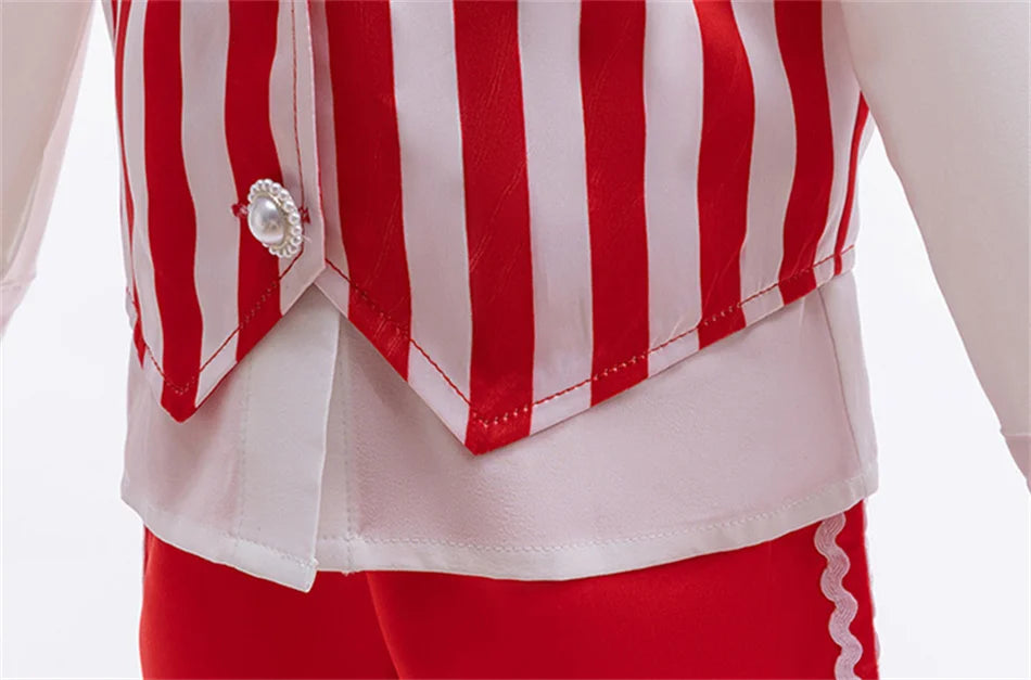 Boys Christmas Suits Xmas Event Festival Party Costume Set Kids Long Sleeves Red White Stripes Bowtie Prom Outfits Toddler Gift