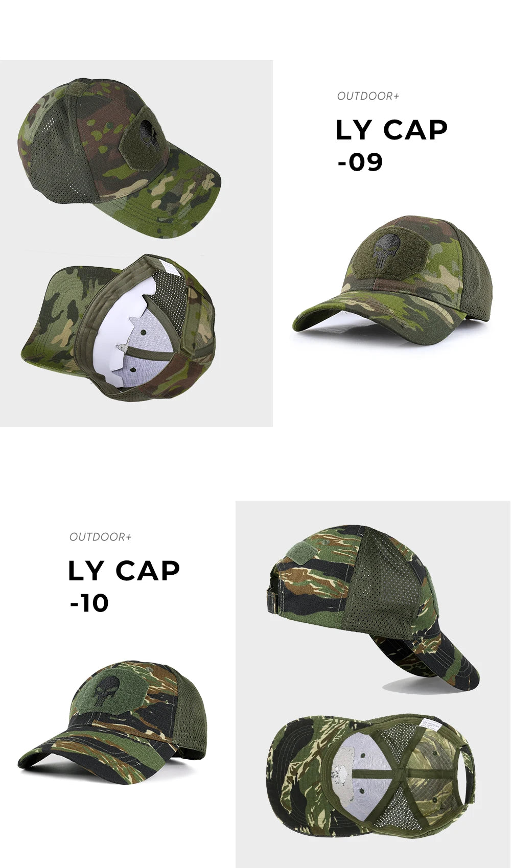 Outdoor Camouflage Adjustable Cap Mesh Tactical Skull Cap Army Airsoft Fishing