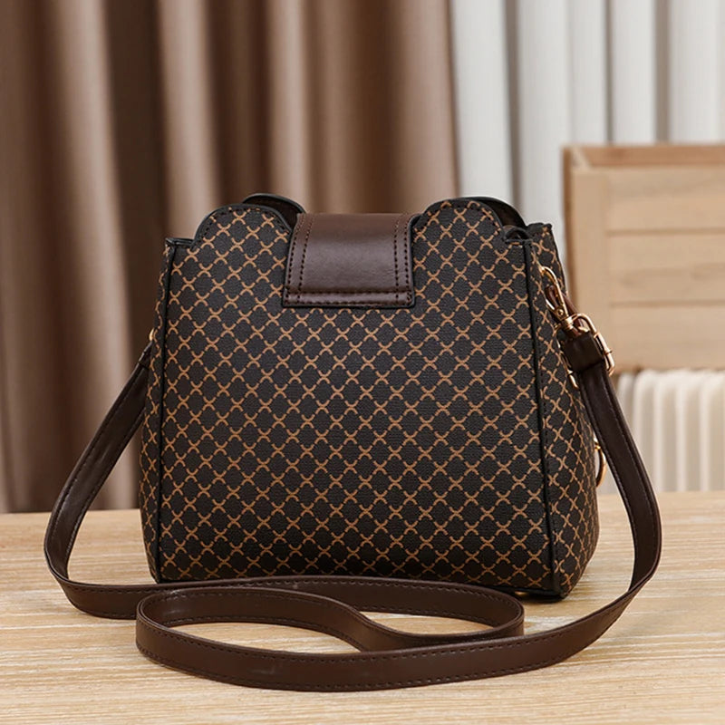 Women Handbag Bag Luxury Design Bucket Shoulder Crossbody Bag Flip Check