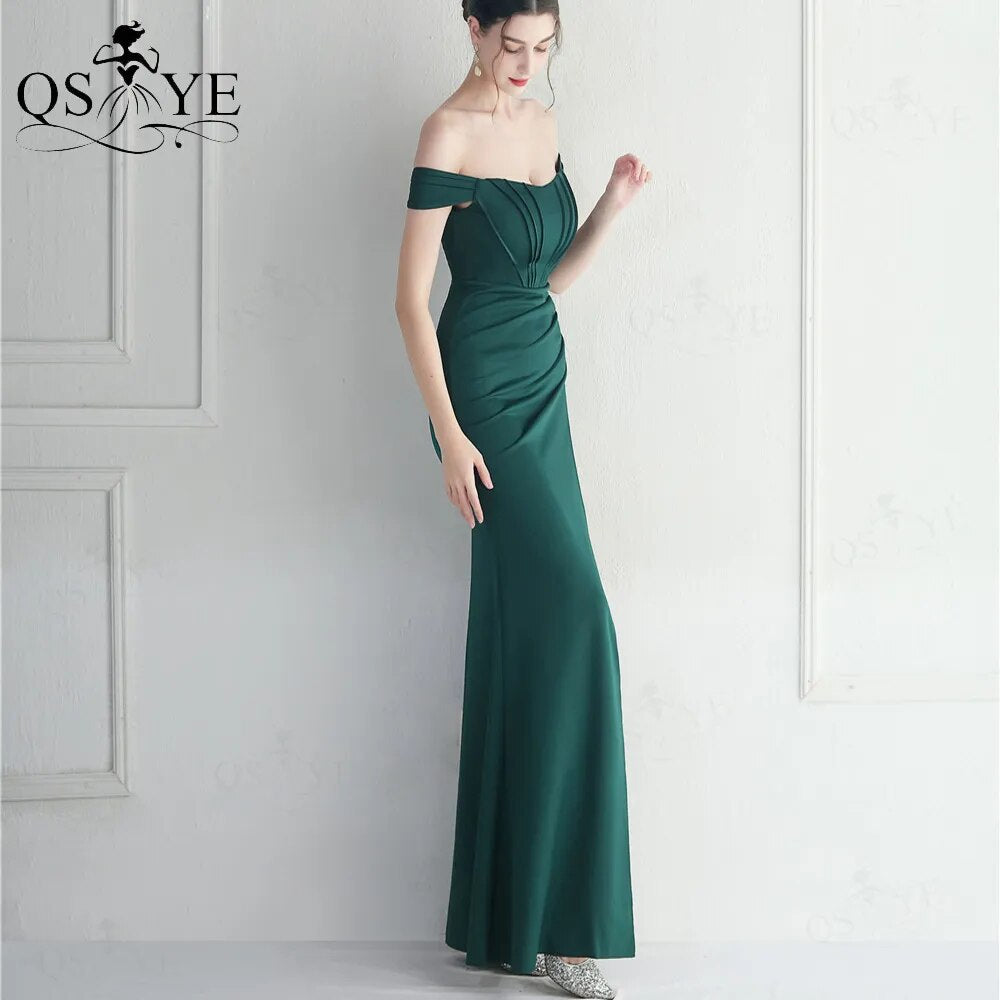 Evening wear Dresses: Prom Dress Ruched Bodice Split Party Gown