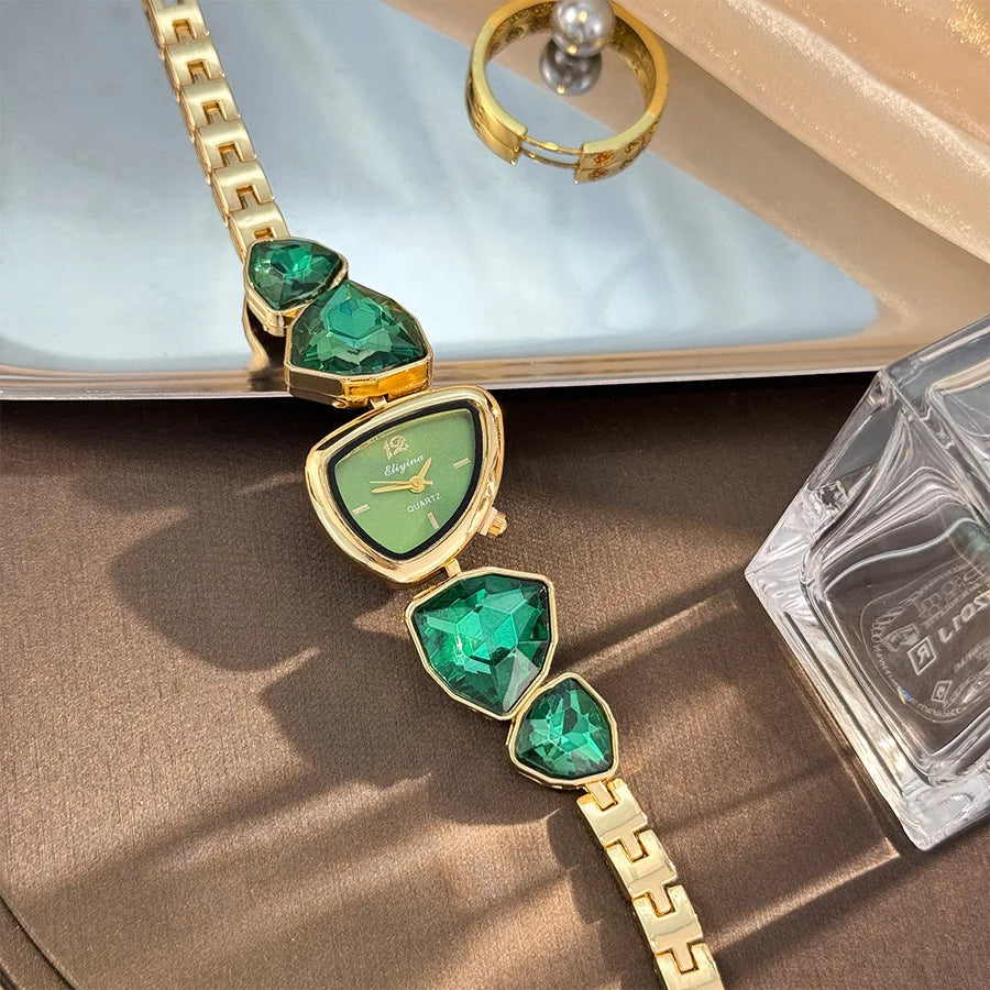 New color scheme irregular design big diamond watch light luxury niche watch color fashion high sense foreign trade wholesale