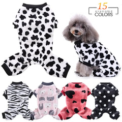 Dog Winter Pajamas Pomeranian Overalls Pajamas Halloween Print Warm Jumpsuits