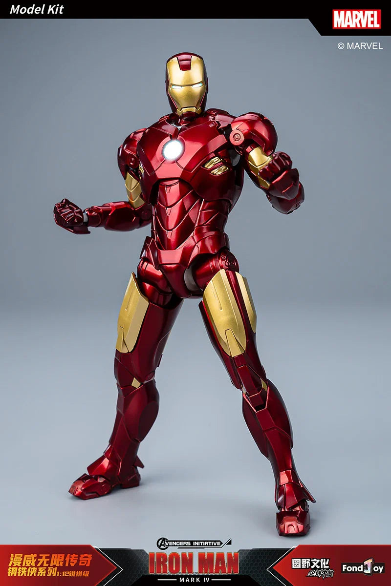 NEW Original Fondjoy Anime Figure Iron Man MK4 Model Kit 1/12 Infinity Saga Ironman Mark 4 Assembly ABS Joint Movable Kid Toys