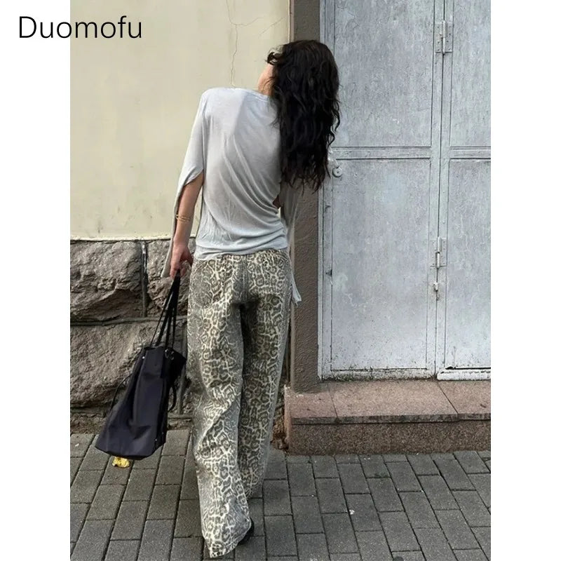 Wide Leg Jeans for Women Retro Street Distressed Harajuku Style Hottie Baggy