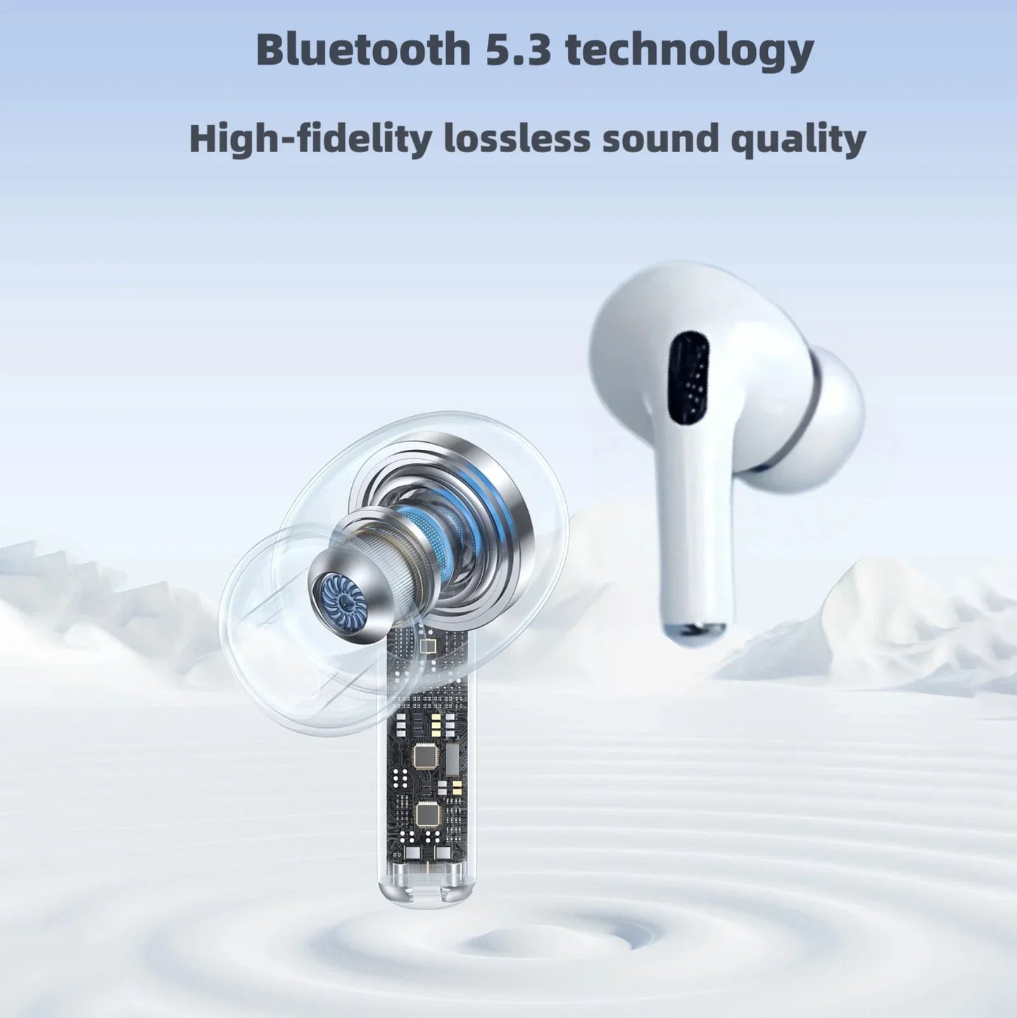 New Wireless Bluetooth Headphones Earphones With Mic Charging Case Clear Sound Long Playtime Compatible With All Smartphone