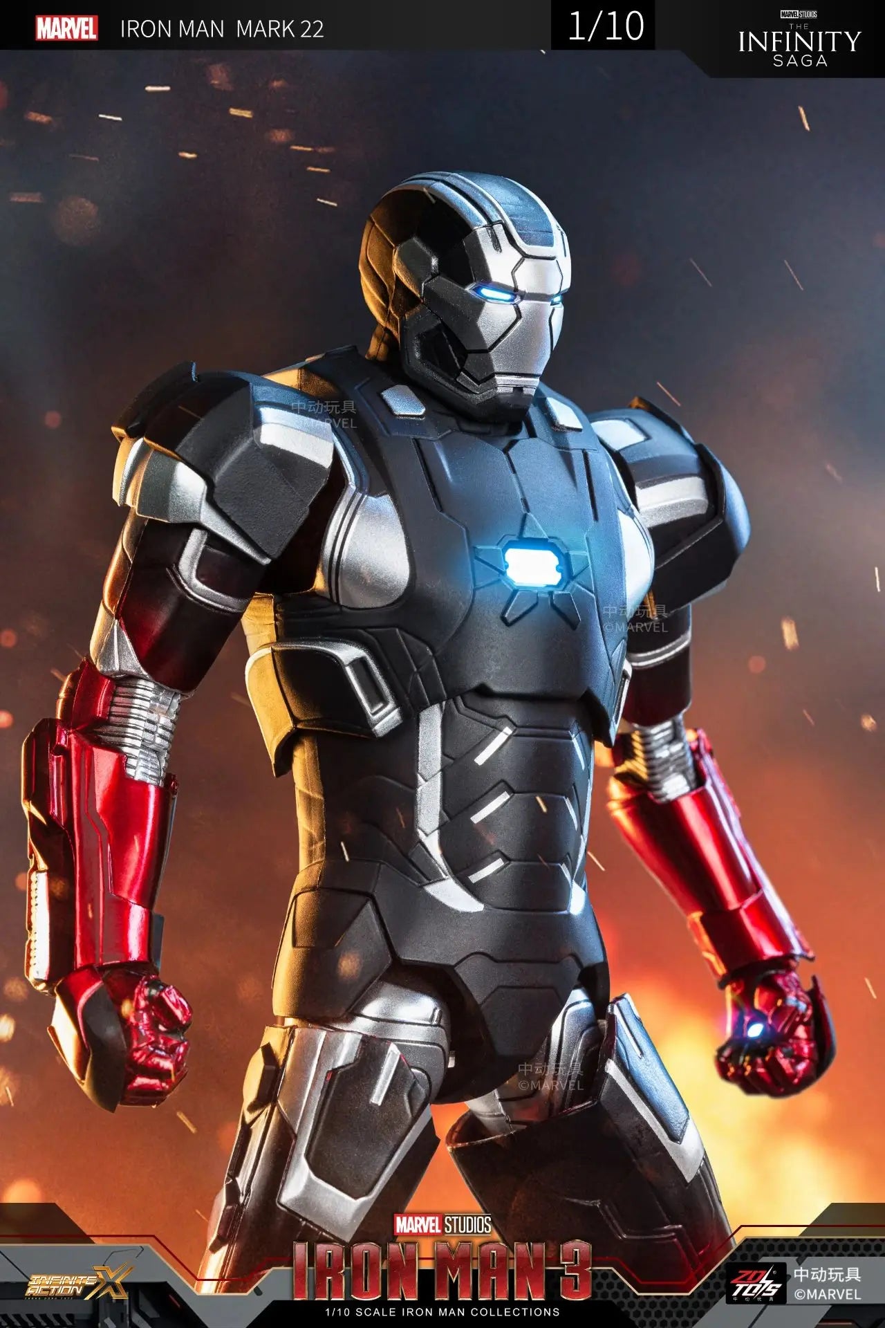 ZD Toys Iron Man MK35 Red Snapper Action Figure Iron Man Mk41 Mk47 Tank MK24 MK22 1/10 Scale Iron Man Collections Gift