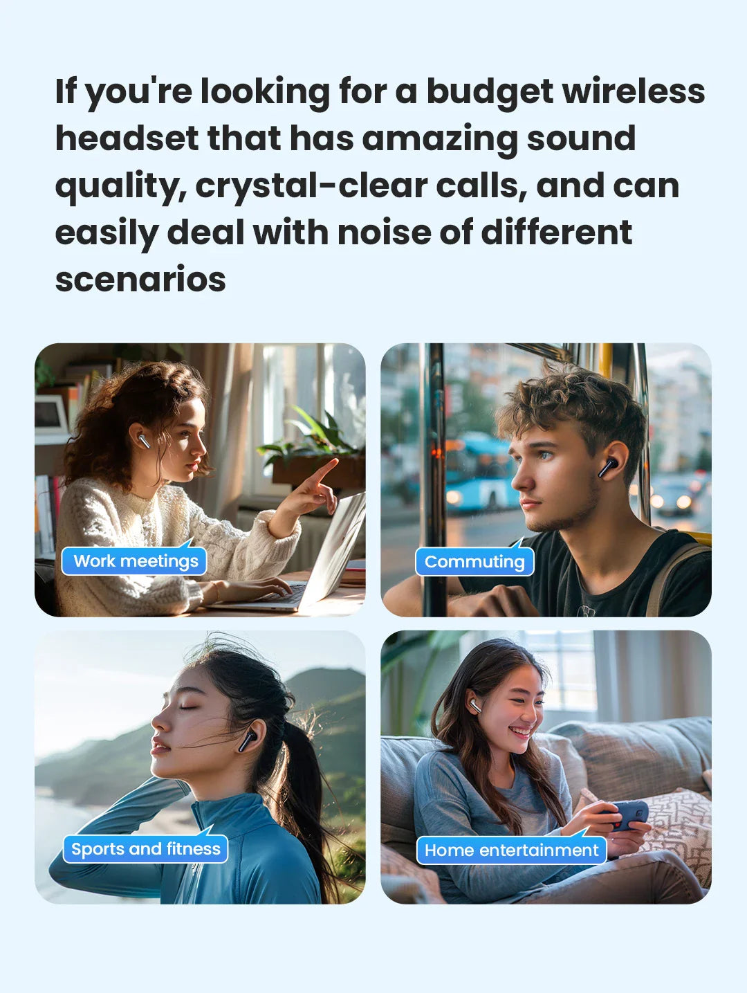 HAYLOU Mori Pro Bluetooth 5.4 Earphones -43dB ANC Active Noise Cancellation Earbuds 6 Mic Wireless Headphones 35H Battery Life