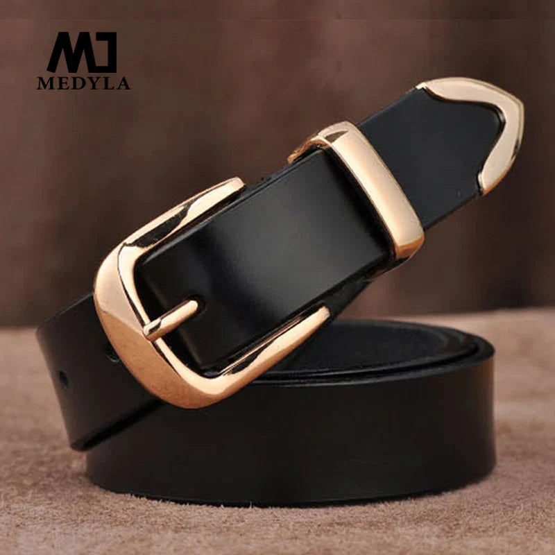 MEDYLA Women's Strap Casual All Match Women Brief Genuine Leather Belt Women Strap Pure Color Belts Top Quality Jeans Belt L27