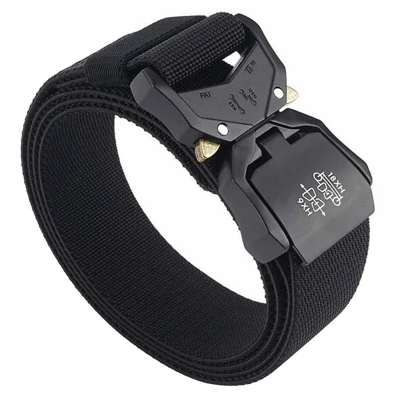 VATLTY 140cm Elastic Belt For Men Aluminum Alloy Quick Release Buckle Strong Nylon Tactical Belt Male Military Accessories