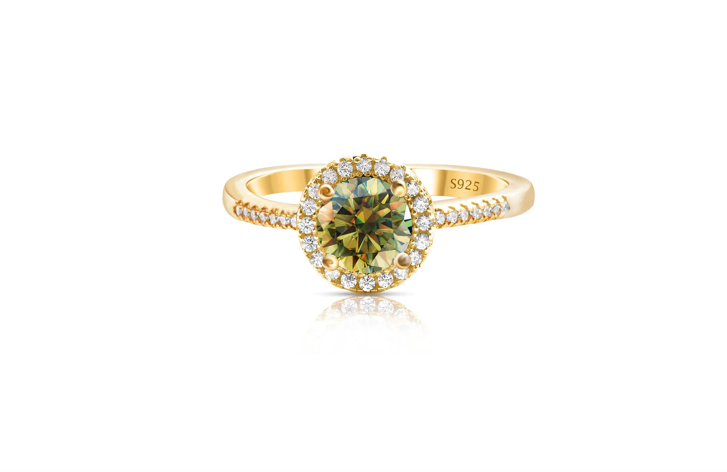 1 Carat Moissanite Ring For Women Solid 925 Silver 18k gold yellow Plated Luxury Wedding Female Jewelry With Certificate Gift