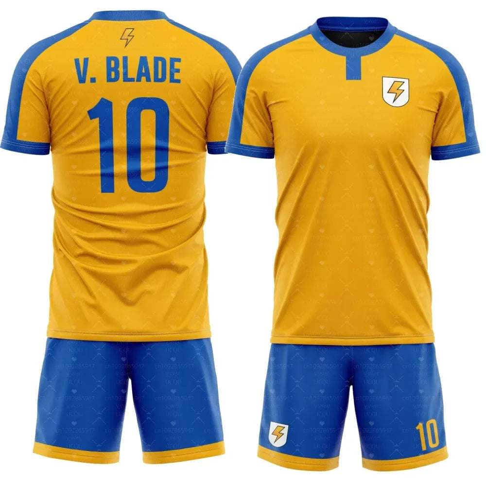 Anime Inazuma Eleven Raimon Men's Summer 3d Printed Short Sleeve Shorts Two Piece Set Street Sports Men Tracksuit 2 Pieces Set