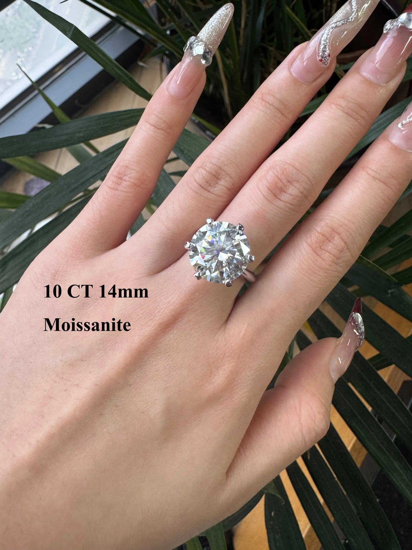 EWYA GRA Certified 0.5-10CT D Color Moissanite Solitaire Engagement Rings for Women Silver 925 Wedding Bridal Big Diamond Band