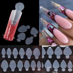 Dual Forms French Forma Stickers Reusable Silicone Nail Molds French Lines Guides Extension Gel Tips Manicure Extend Tool NTYC-A