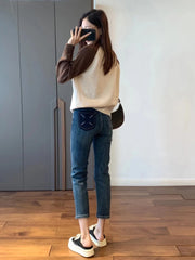 Large Size Straight Leg Jeans Female Summer Thin Small Fat Mm Thin