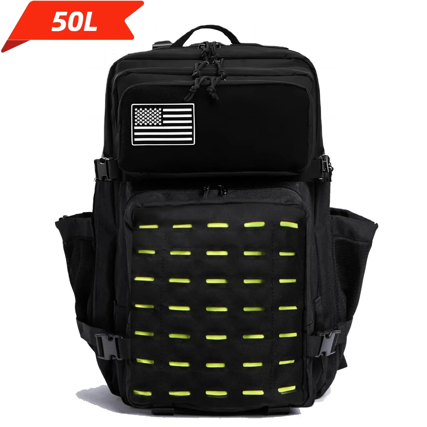 25L/50L Tactical Backpack Bag Hunting MOLLE Backpack GYM For Men EDC Outdoor Hiking Rucksack Witch 2 Bottle Holders