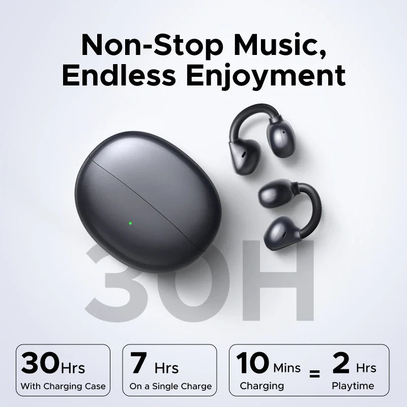 UGREEN ClipBuds Open-Ear Wireless Headphones Bluetooth 6.0 with 4 Mic Clear Call, Earbuds Clip on Earphones 30H Playtime