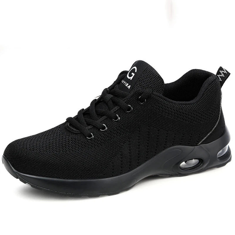 Summer Air Cushion Work Safety Shoes For Men Women Breathable Work Sneakers Steel Toe Shoes Anti-puncture Safety Protective Shoe