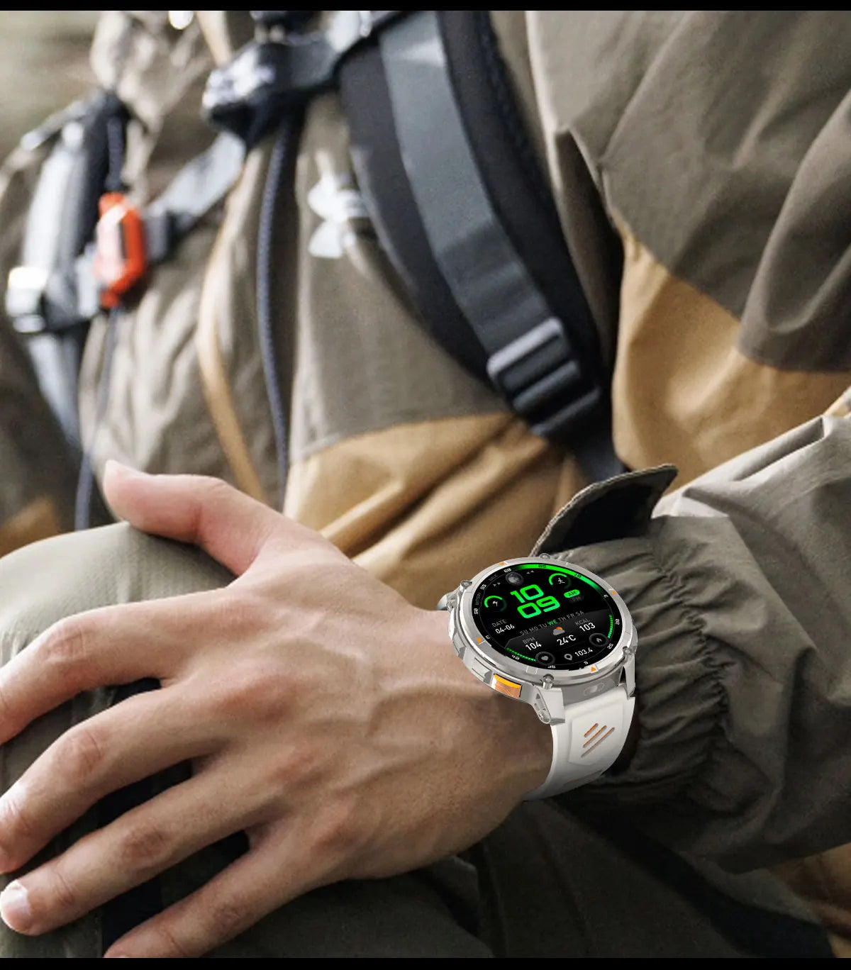 New T-Rex3 1100mAh Large Battery Durable Adult Smart Watch 1.7-inch GPS trackr Compass 5ATM Waterproof BT Call Sports Smartwatch
