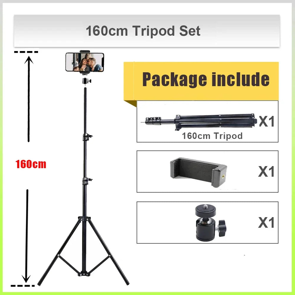 160cm Live Broadcast Tripod Landing Type Camera Selfie Video Light Frame