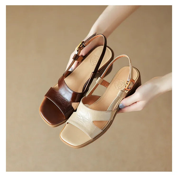 2024 Women S Sandals PU Leather Open Toe Ladies Beach Shoes Summer Sexy Sandals Buckle Strap Flip Women's Sandals