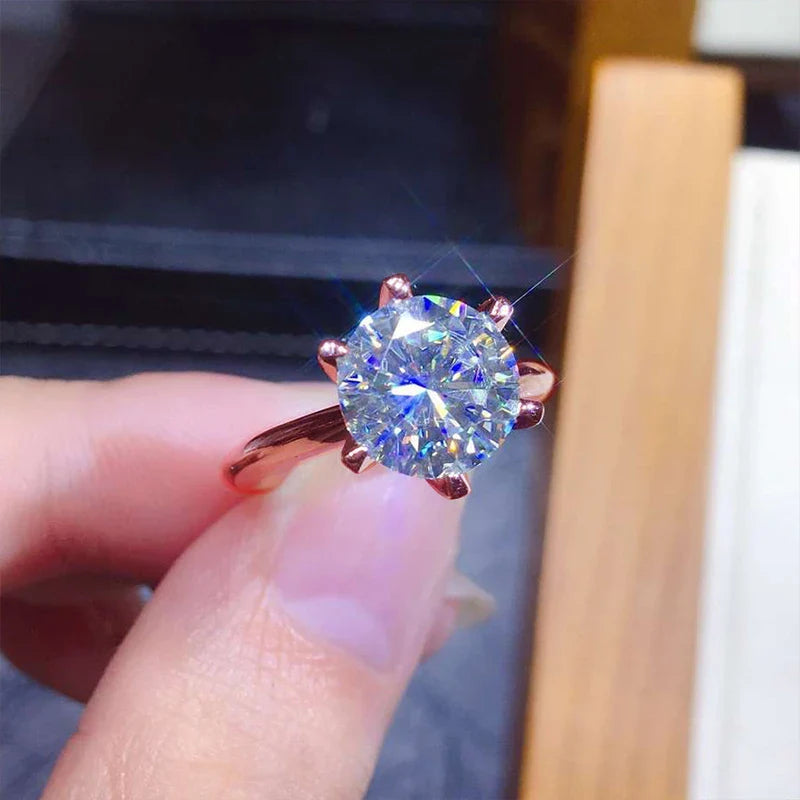 OXTAO 0.5/1/2/3 Carat  Moissanite Solitaire Rings Certified for Women 925 Silver Sparkling Lab Diamond Engagement Rings Jewelry