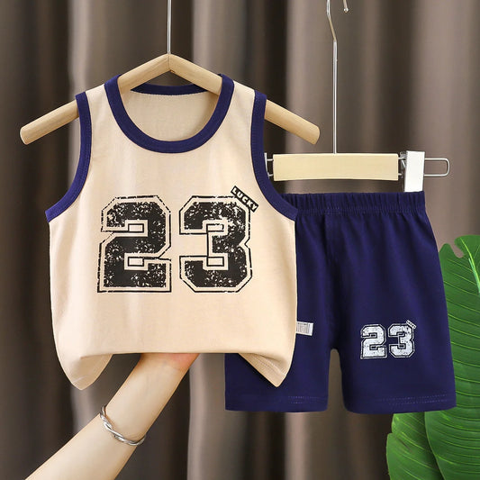 2PCS Children Sets Kids Clothes Spring and Autumn  Underwear Set Pure Cotton Boys' and Girls' Pajamas, Home Clothes