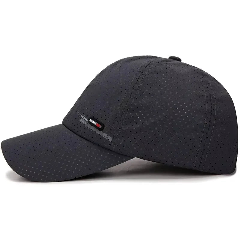 Summer New Breathable Hole Punch Quick Dry Hat Men's Outdoor Fishing Shade Sunscreen Baseball Cap Cycling Travel Sports Cap