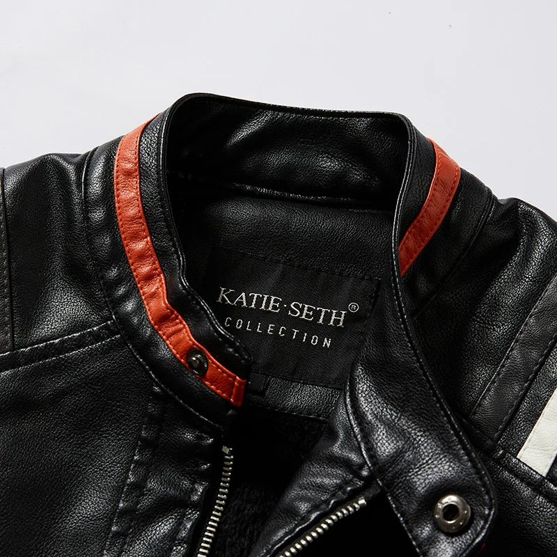 Mens Vintage Motorcycle Jacket Men Fashion Biker Leather Jacket Male