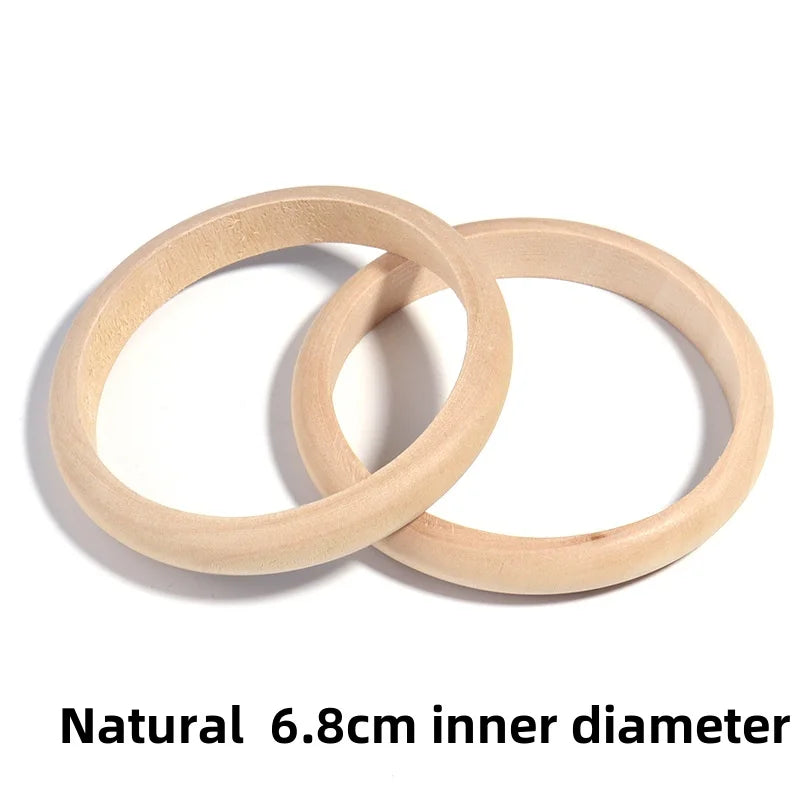 4pcs Women Elegant Natural Wood Square DIY Bracelet Coffee Girl Jewelry Ladies Gift Geometric Wooden Bangles For Women