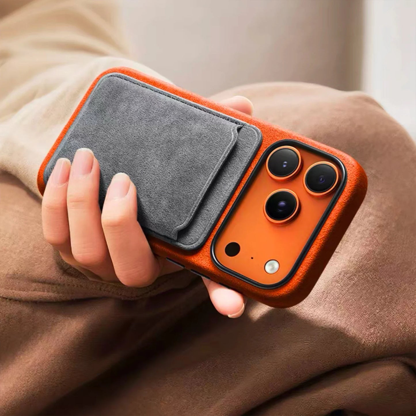 Italian Case for IPhone 17 Pro Max 17Pro with MagSafe Wallet Camera Button Magnetic Cover Orange Blue Protective Case