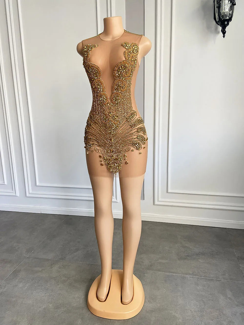 Homecoming Dresses: Through Black Girl Short Prom Dress Golden Diamond