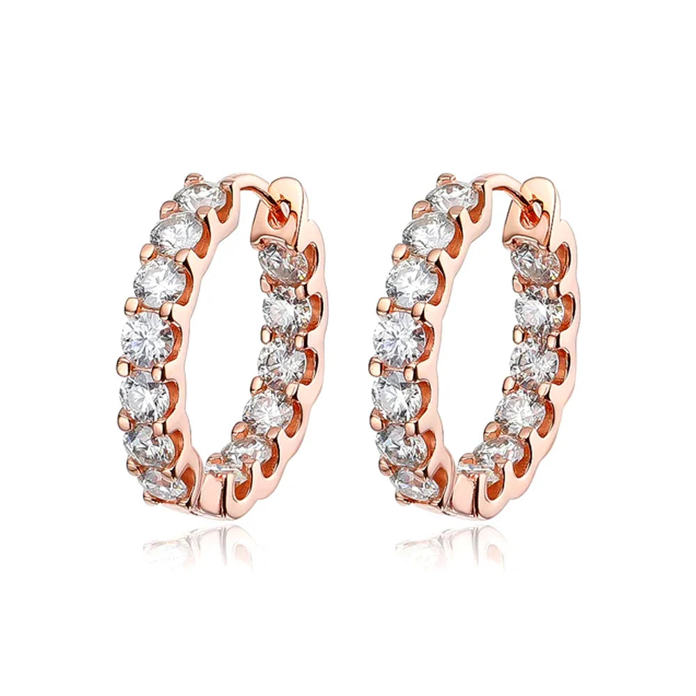 KNOBSPIN 2.6ct D Color Moissanite Earring 925 Sterling Sliver Plated White Gold Hoop Earring for Women Wedding Party Jewelry