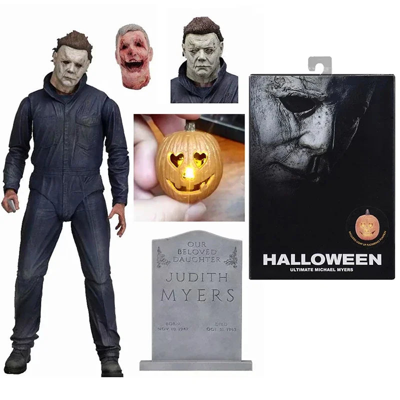 NECA Michael Myers Figure With LED Pumpkin Halloween Ultimate  Action Figure Toy Doll Decor Christmas Gift Halloween Horror Toy