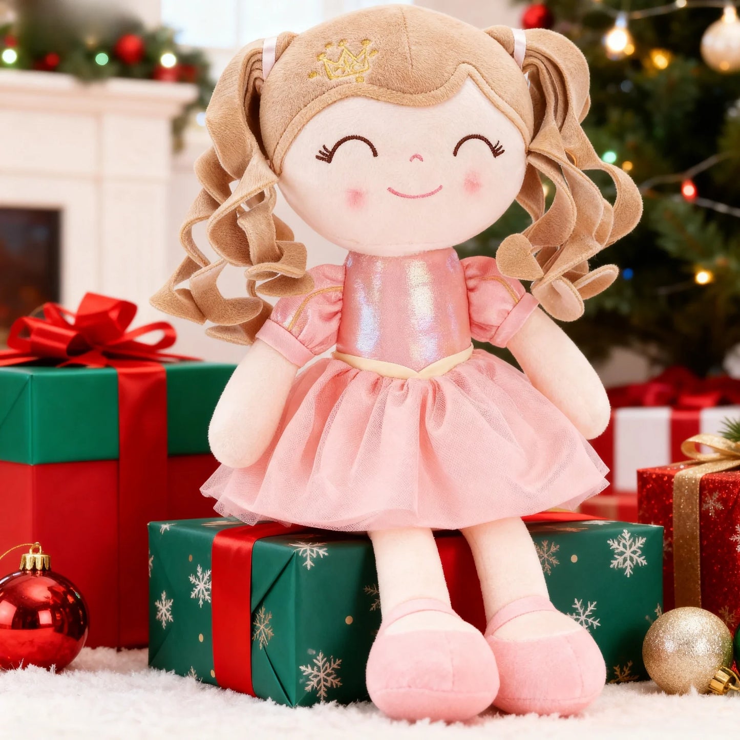 NEW Gloveleya Christmas  Plush Doll Baby Dolls, Soft Plush Princess Plush Toys, Ideal Christmas Gift Baby's first Birthday Gift