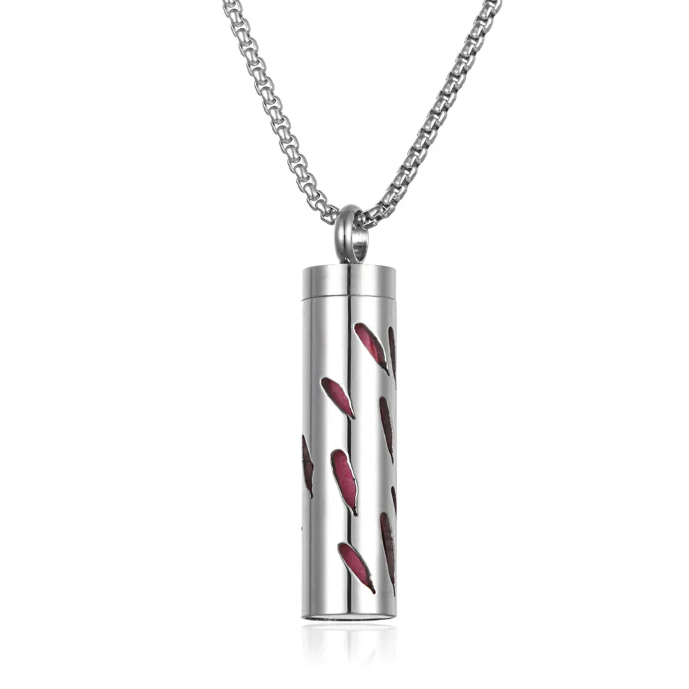 Long Strip Stainless Steel Aromatherapy Necklace Perfume Diffuser Essential Oil Diffuser Pendant Necklace Jewelry Accessories