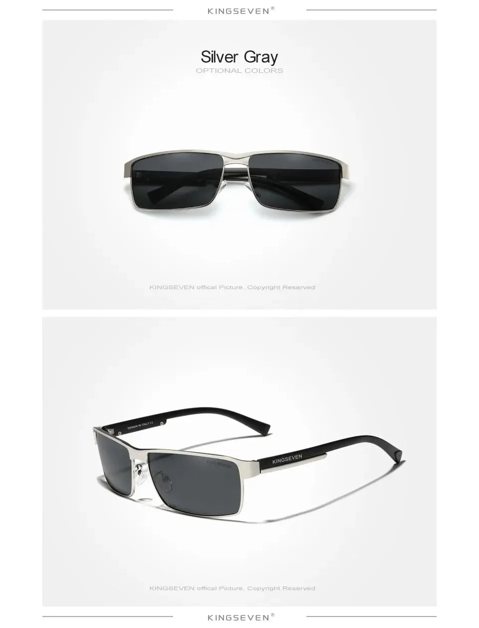 KINGSEVEN Men Polarized Sunglasses Driving UV400 High Quality Glasses Causal Rectangle Male Causal Fishing Outdoor Eyewear