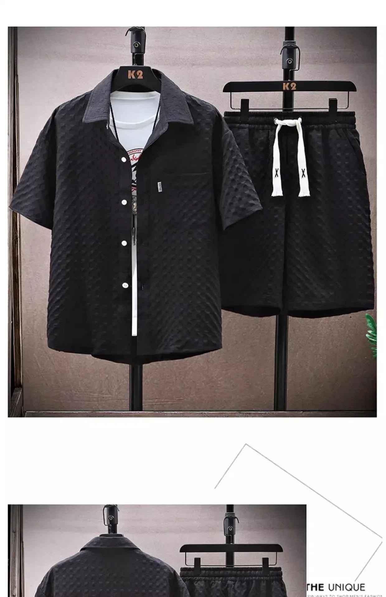Casual Thin Sports Two-piece Set 2024 Summer Ice Silk Suit Men's Trendy Short Sleeve T-shirt Shorts One Set