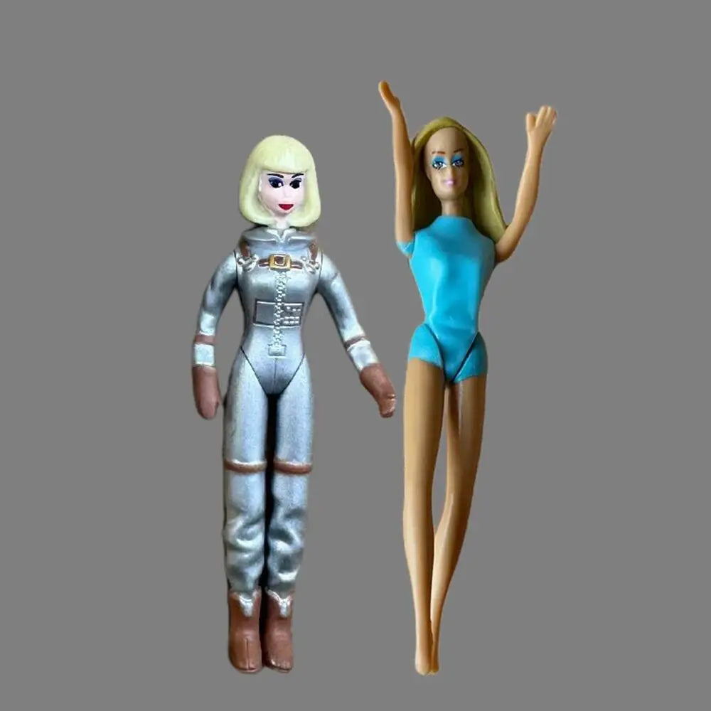 Original Vintage ST Mini Figure Dolls 10cm Flight Attendant 7cm Astronaut Cute Little Girl Joints Movable Limited Collections