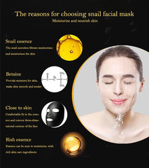 10pcs Snail Essence Black Facial Masks Face Sheet Mask Skincare Moisturizing Cleaning Pore Oil Control Skin Care Face Masks