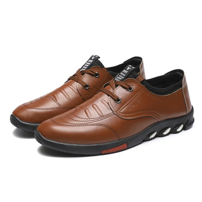 Mens Casual Shoes 2024 Spring Soft Leather Flats for Male Slip on Comfortable Walking Sneakers Non Slip Dress Formal Loafers