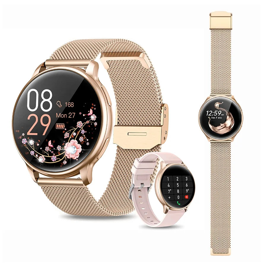 Smart Watch for Women, 1.20" Fitness Watch with HR/BP/SpO2 Monitor, Female Cycle Tracking, IP67 Waterproof, for Android & iPhone